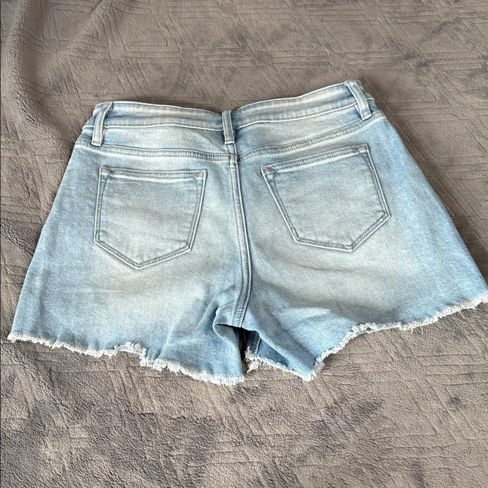 Aqua Denim Mini Skort Light Wash Faux Wrap Shorts Size 26